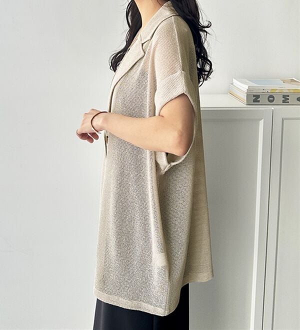 GeeRA（ジーラ）の「メッシュフレンチスリーブテーラードジャケット（テーラードジャケット）」｜詳細画像