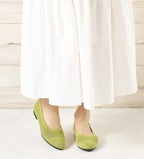 「洗える！軽っとふんわりニットシューズ（フラットシューズ）」｜詳細画像