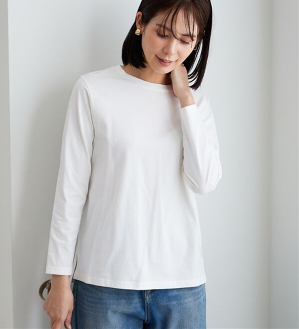 BELLUNA（ベルーナ）の「綿１００％大人顔サマ見えプルオーバー（カットソー）」｜詳細画像