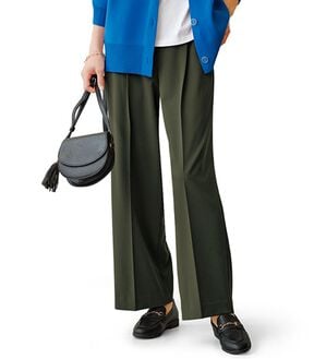 BELLUNA（ベルーナ）の「サマ見え！美脚タック使いワイドパンツ（ワイドパンツ・ガウチョ）」｜カーキ