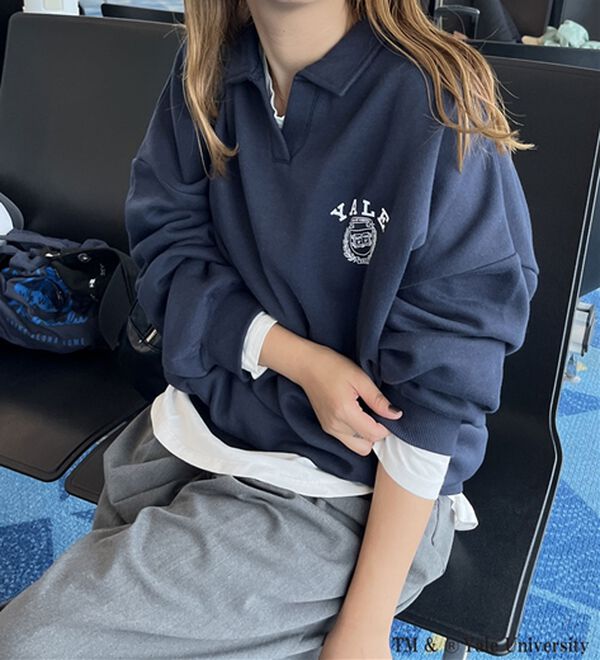 GeeRA（ジーラ）の「FIRSTMOOD別注【ＹＡＬＥ】裏起毛オーバーサイズスキッパースウェット（トレーナー・スウェット）」｜詳細画像