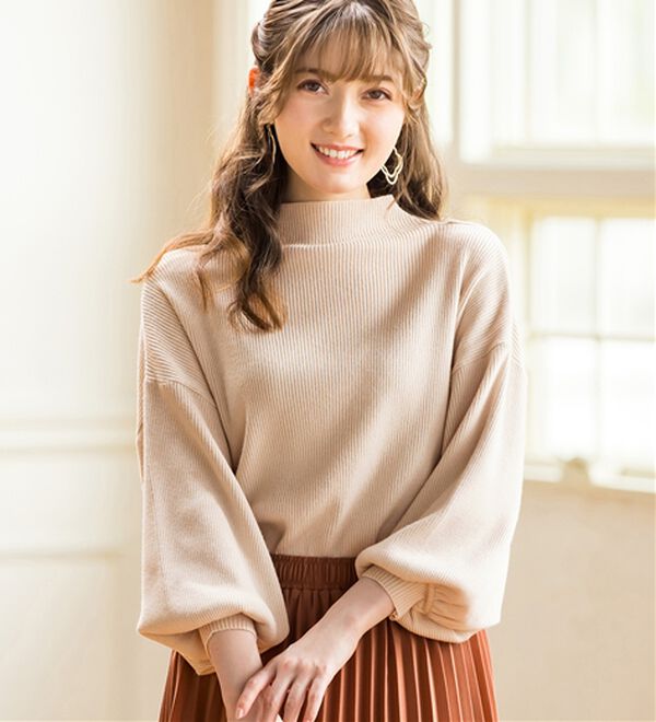 alotta（アロッタ）の「もっちりパフ袖リブニット（ニット・セーター）」｜詳細画像