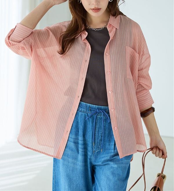 BELLUNA（ベルーナ）の「【接触冷感】シワになりにくい透け感シャツ（シャツ）」｜詳細画像