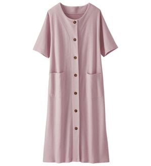 BELLUNA（ベルーナ）の「パイル素材前開きワンピース（カットソーワンピース）」｜ローズ
