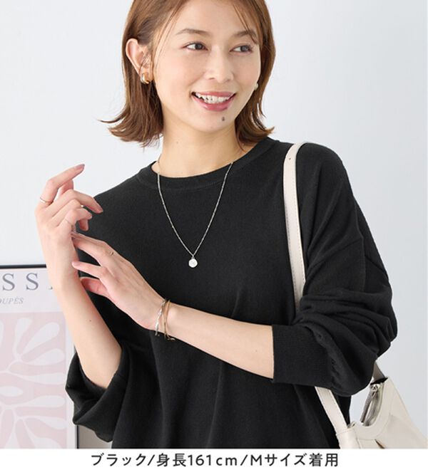 Viola e Viola（ヴィオラ エ ヴィオラ）の「【洗えるニット】着回し力抜群！秋から着られるシンプルニットトップス（ニット・セーター）」｜詳細画像