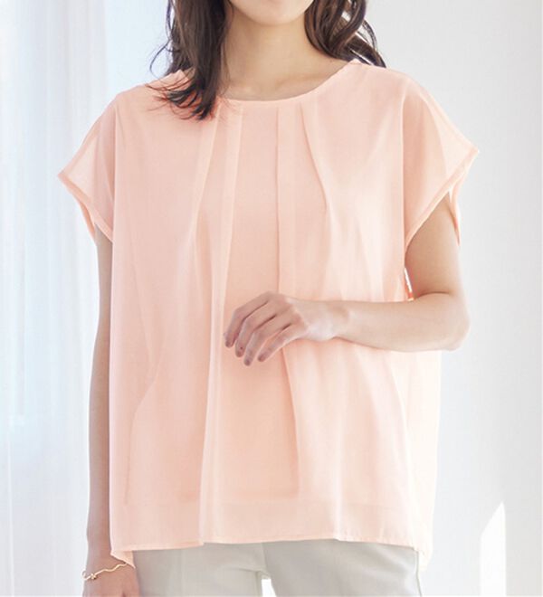 alotta（アロッタ）の「【接触冷感】機能付インナーシフォンブラウス（ブラウス）」｜詳細画像