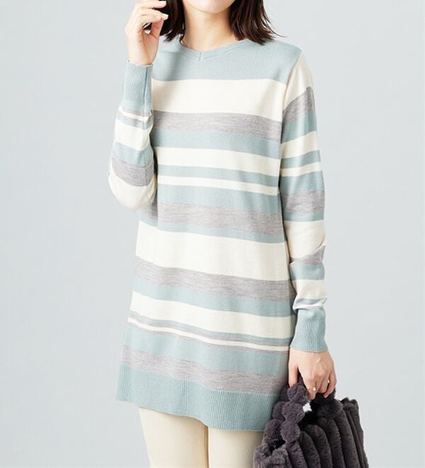 BELLUNA（ベルーナ）の「カシミヤタッチニットチュニック（チュニック）」｜詳細画像