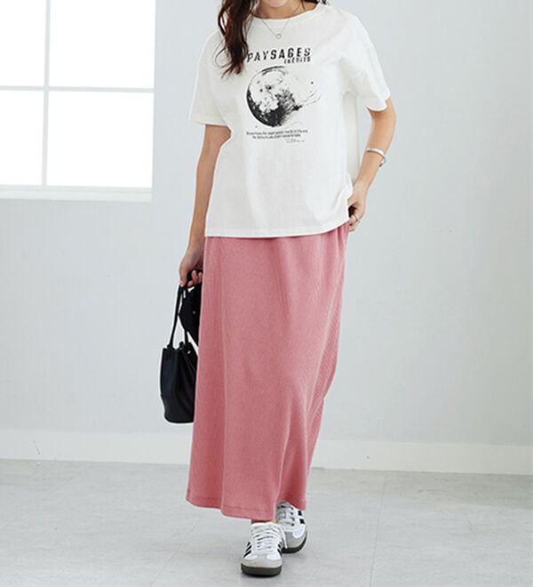 GeeRA（ジーラ）の「【着回し力◎】楽ちんすっきり見え！リブロングスカート（ロングスカート）」｜詳細画像