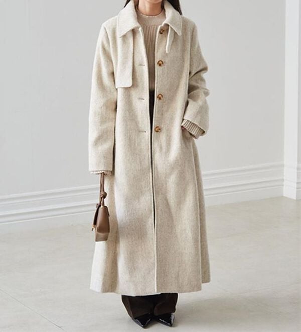 RANAN（ラナン）の「2WAYフレアーステンカラーシャギーコート（ロングコート）」｜詳細画像