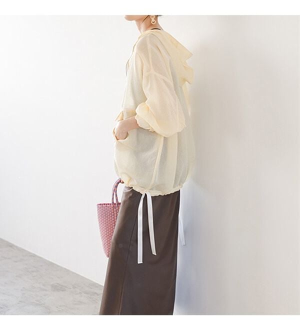 GeeRA（ジーラ）の「シアー素材ストライプアノラックパーカー（パーカー）」｜詳細画像