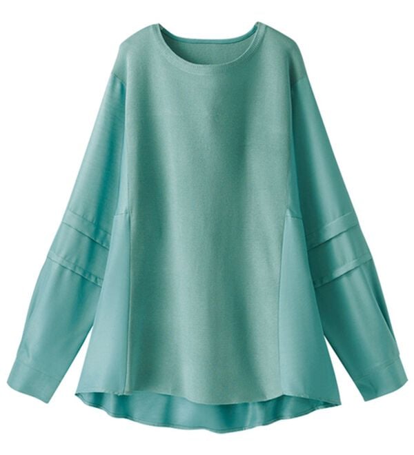 BELLUNA（ベルーナ）の「ニット切替袖タックプルオーバー（ニット・セーター）」｜詳細画像