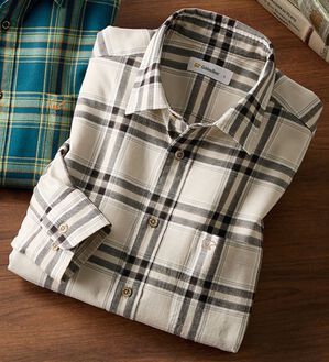 「＜ゴールデンベア＞ビエラチェックネルシャツ（メンズシャツ）」｜ホワイト