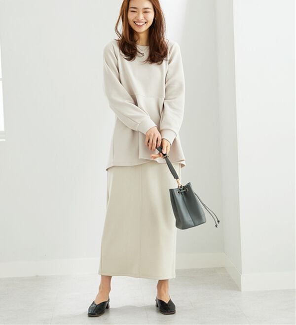 BELLUNA（ベルーナ）の「裏起毛ふくれジャカードペプラムチュニック（チュニック）」｜詳細画像