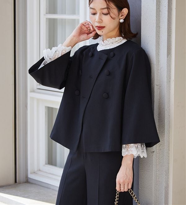 RANAN（ラナン）の「＜２点セット＞フレアージャケットワイドパンツセット（パンツスーツ）」｜詳細画像