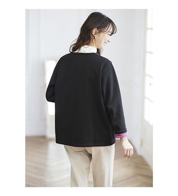 BELLUNA（ベルーナ）の「パチパチしにくい！静電気防止裏フリース配色カーディガン（その他カーディガン）」｜詳細画像