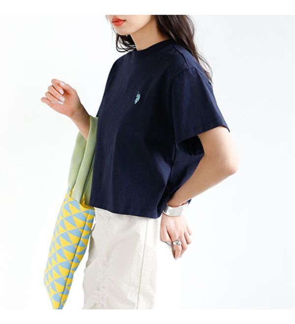 GeeRA（ジーラ）の「【Ｕ．Ｓ．　ＰＯＬＯ　ＡＳＳＮ．】ショート丈Ｔシャツ（Tシャツ）」｜詳細画像