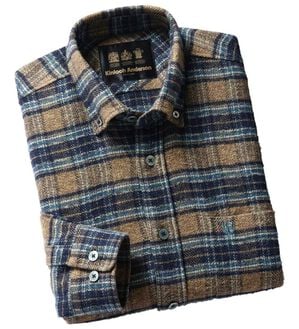 「＜キンロック＞日本製コットンツイード柔らかシャツ（メンズシャツ）」｜ブラウン系