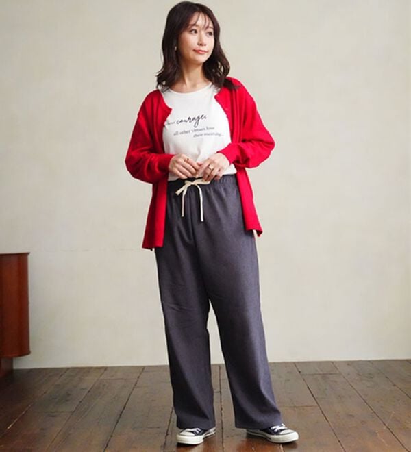 A HAPPY MARILYN（アハッピーマリリン）の「【選べる丈】裏フリースで家でも外でもあったか ふっくら コーデュロイ イージー ワイドパンツ（ワイドパンツ・ガウチョ）」｜詳細画像