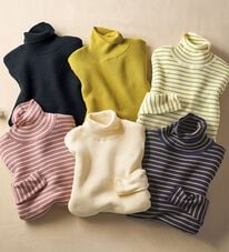 BELLUNA（ベルーナ）の「＜＆ｃｏｃｏｃｈｉ＞ハピネスコットン100％&times;吸湿発熱リブタートルニット（ニット・セーター）」