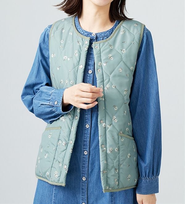 BELLUNA（ベルーナ）の「【洗える！】裏ファー素材中わたキルトベスト（ベスト）」｜詳細画像