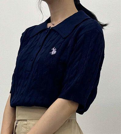 RANAN（ラナン）の「＜U.S.POLO ASSN.＞半袖ケーブルポロニット（シャツ）」