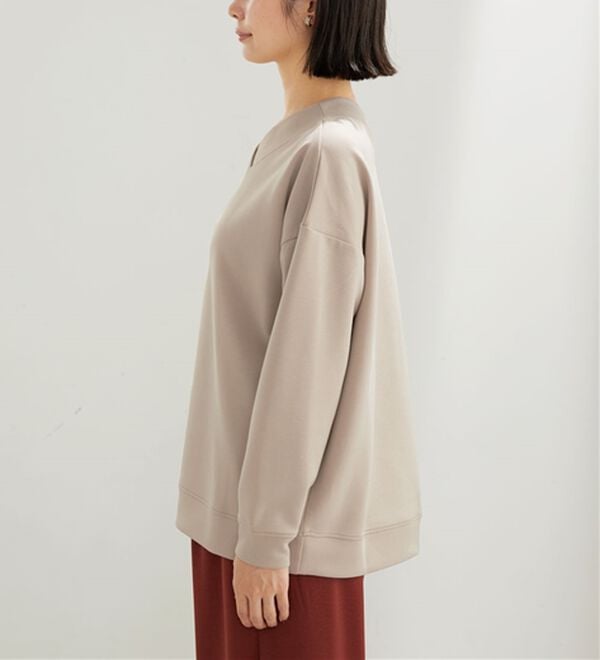 BELLUNA（ベルーナ）の「なめらかタッチ！もっちりんＶネックチュニック（カットソー）」｜詳細画像