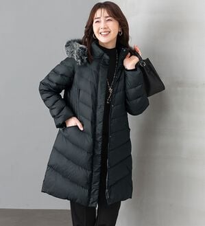 ルフラン（ルフラン）の「ファー付ダウンコート＜グラツィア＞（ハーフコート）」｜黒