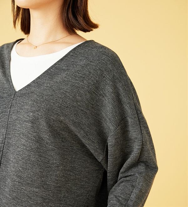 BELLUNA（ベルーナ）の「キレイ見えVネックプルオーバー（カットソー）」｜詳細画像