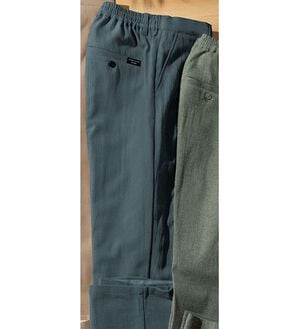 「＜コムルヴァン・オム＞「涼」感じる大人の麻入りイージーパンツ（メンズイージーパンツ）」｜チャコール