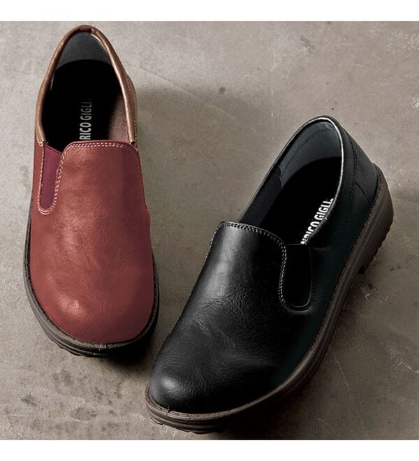 幅広ゆったりサイドゴアスリッポンシューズ - ベルーナ【公式】