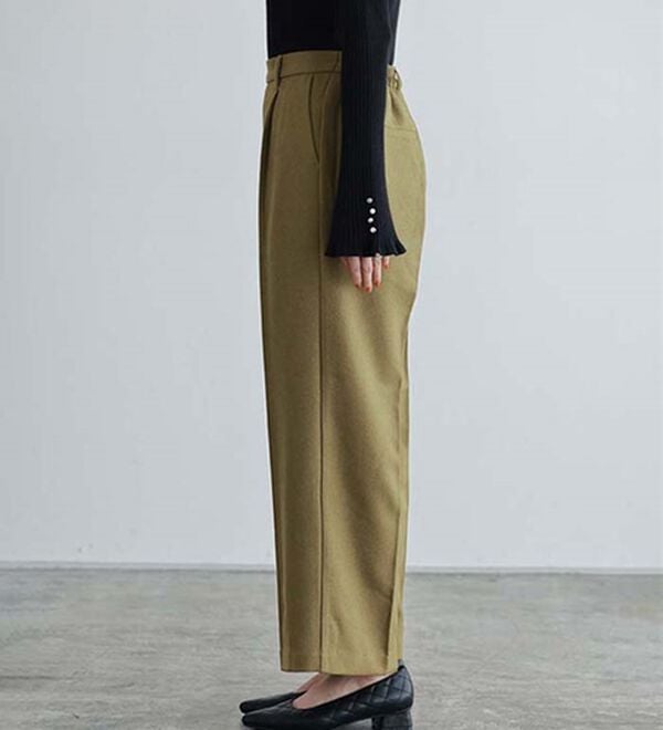 Pierrot（ピエロ）の「大人シルエットウールライクタックワイドパンツ（ワイドパンツ・ガウチョ）」｜詳細画像