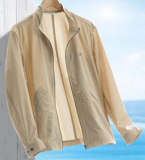 「＜ゴールデンベア＞風そよぐスタンド衿ブルゾン（メンズブルゾン）」｜クリーム