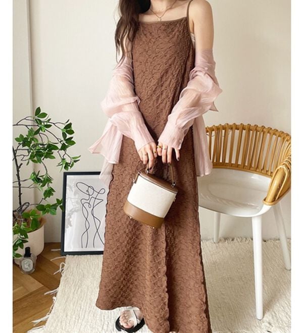 GeeRA（ジーラ）の「ぽこぽこカットジャカードキャミワンピース（その他ワンピース）」｜詳細画像