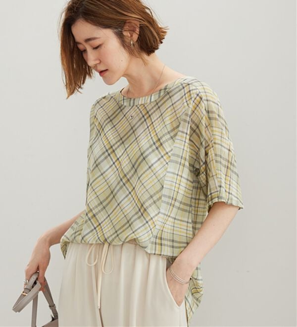 BELLUNA（ベルーナ）の「さらっと快適！Tシャツ見え切替ブラウス（ブラウス）」｜詳細画像