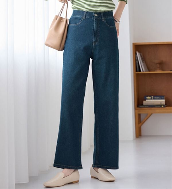 Viola e Viola（ヴィオラ エ ヴィオラ）の「のび心地　ゆるストレートパンツ（フルレングスパンツ）」｜詳細画像
