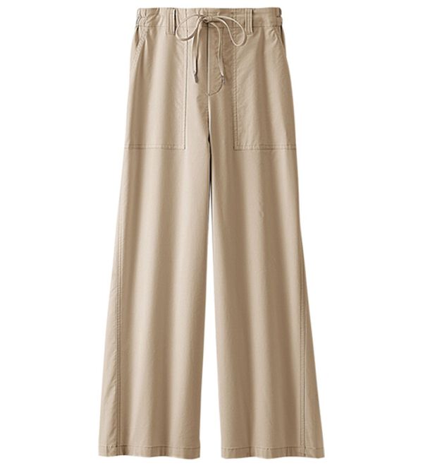 BELLUNA（ベルーナ）の「麻入りストレッチ素材ベイカーワイドパンツ（ワイドパンツ・ガウチョ）」｜詳細画像