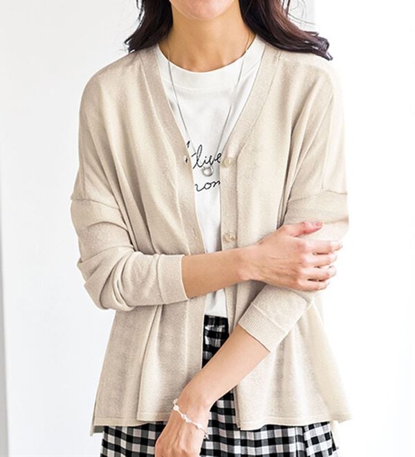 BELLUNA（ベルーナ）の「ボタン使いラメ入りカーディガン（ニットカーディガン）」｜詳細画像