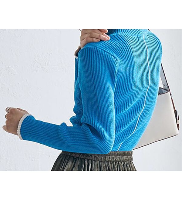 RANAN（ラナン）の「もちもちリブパイピングハイネックニット（ニット・セーター）」｜詳細画像