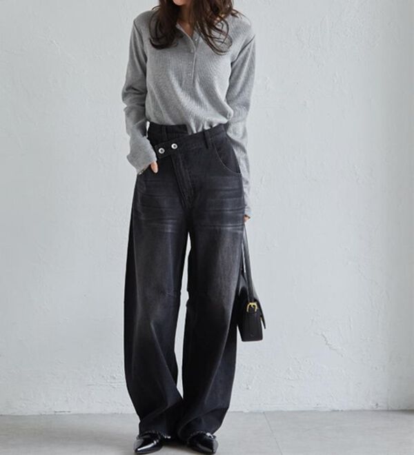 RANAN（ラナン）の「クロスウエストカーブデニム（フルレングスパンツ）」｜詳細画像