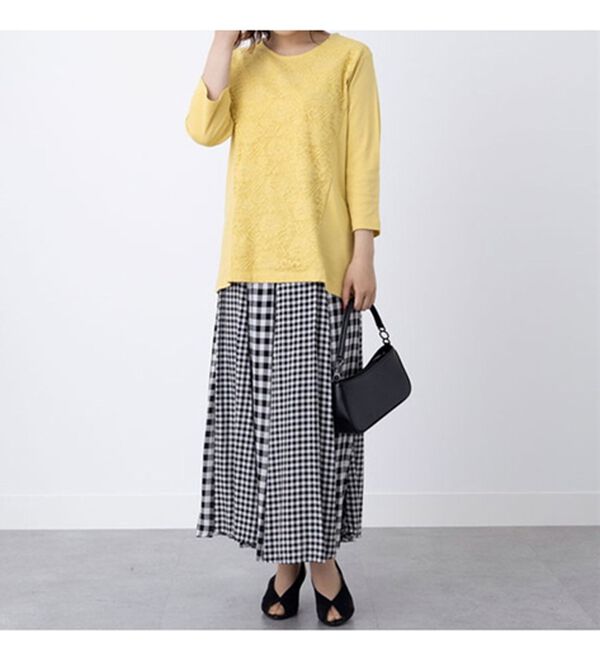 BELLUNA（ベルーナ）の「レース切替大人顔プルオーバー（カットソー）」｜詳細画像