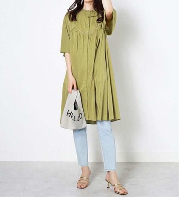 BELLUNA（ベルーナ）の「レース使いフレアーシルエットワンピース（チュニックワンピース）」｜詳細画像