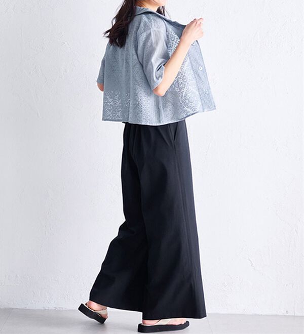 RANAN（ラナン）の「オープンカラーメッシュレースシャツ（シャツ）」｜詳細画像