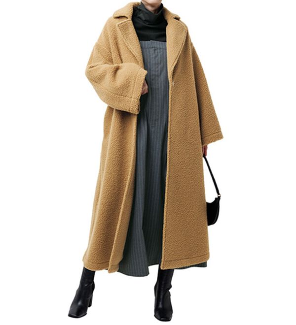 ムートンライクボアロングコート - ベルーナ【公式】