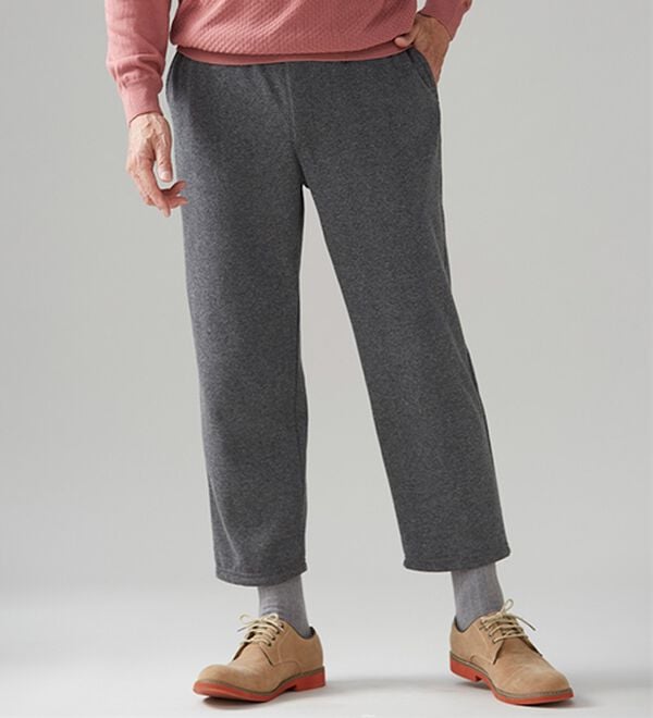 「ツイード風プレミアムジャージスラックス（メンズフルレングスパンツ）」｜詳細画像