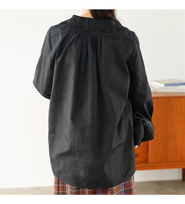 GeeRA（ジーラ）の「レース刺しゅう衿ブラウス（ブラウス）」｜詳細画像