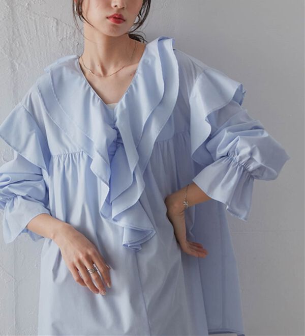 RANAN（ラナン）の「ビッグカラーフリルブラウス（ブラウス）」｜詳細画像