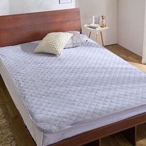 iellio（イエリオ）の「【８日間限定価格】タオル地が気持ちいい！綿１００％敷パッド＜オールシーズン・天然素材・洗える・乾きやすい＞（敷パッド）」｜ブルーグレー