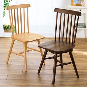 「天然木ウィンザー調デザインチェア２脚組（椅子・チェア・スツール）」｜詳細画像