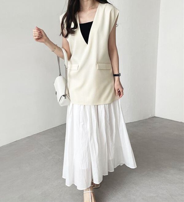 GeeRA（ジーラ）の「リネンライクスラブプルオーバーベスト（ベスト）」｜詳細画像