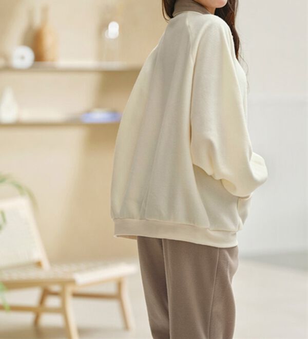 YU'NOW（ユナウ）の「【上下２点セット】かるぽかハーフジップフリースパジャマ＜ルームウェア・セットアップパジャマ＞（パジャマ・ルームウェア）」｜詳細画像